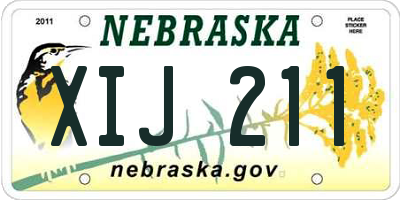 NE license plate XIJ211