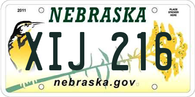 NE license plate XIJ216