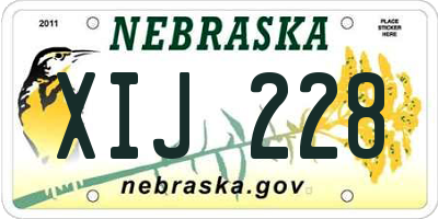 NE license plate XIJ228