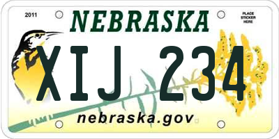 NE license plate XIJ234