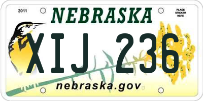 NE license plate XIJ236