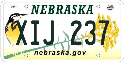 NE license plate XIJ237