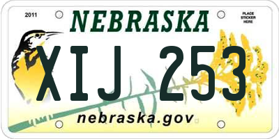 NE license plate XIJ253