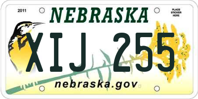 NE license plate XIJ255