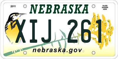 NE license plate XIJ261