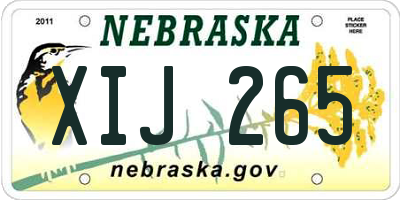 NE license plate XIJ265