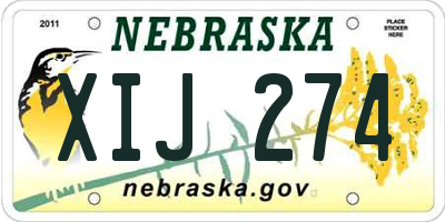 NE license plate XIJ274