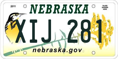 NE license plate XIJ281