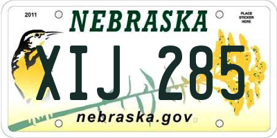 NE license plate XIJ285