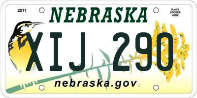 NE license plate XIJ290