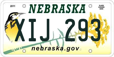 NE license plate XIJ293