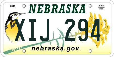 NE license plate XIJ294