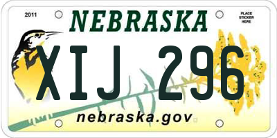 NE license plate XIJ296
