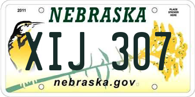 NE license plate XIJ307