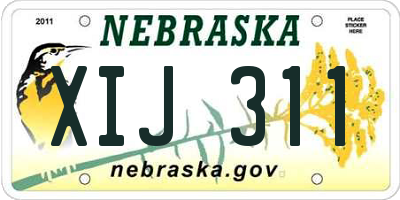 NE license plate XIJ311