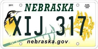 NE license plate XIJ317
