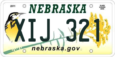 NE license plate XIJ321