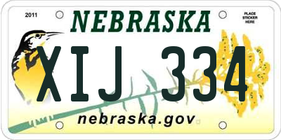 NE license plate XIJ334