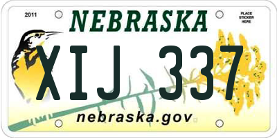 NE license plate XIJ337