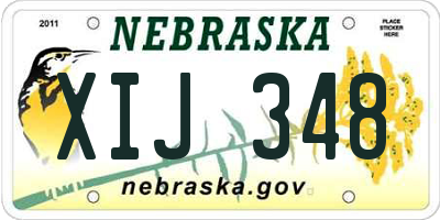 NE license plate XIJ348