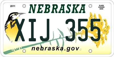 NE license plate XIJ355