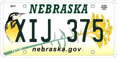 NE license plate XIJ375