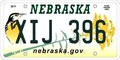 NE license plate XIJ396