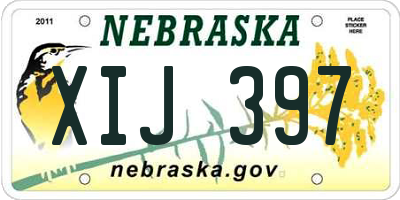 NE license plate XIJ397