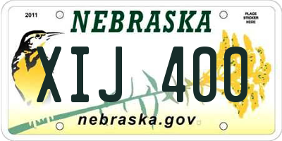 NE license plate XIJ400