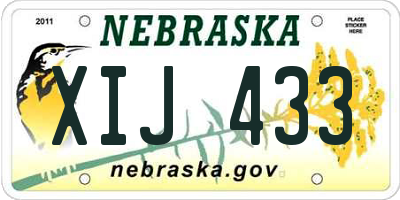 NE license plate XIJ433