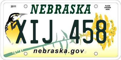 NE license plate XIJ458