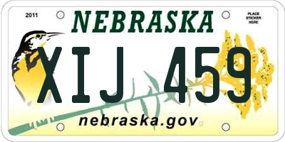 NE license plate XIJ459
