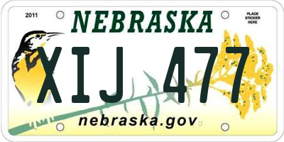 NE license plate XIJ477