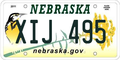 NE license plate XIJ495