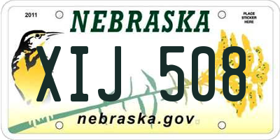 NE license plate XIJ508