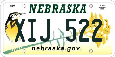 NE license plate XIJ522
