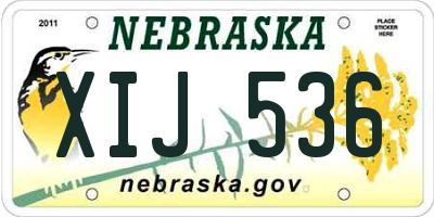 NE license plate XIJ536