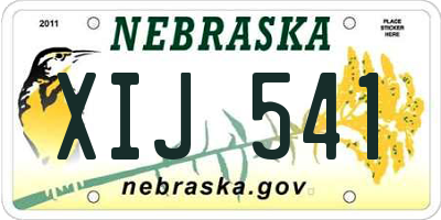 NE license plate XIJ541