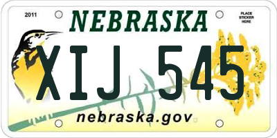 NE license plate XIJ545