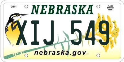 NE license plate XIJ549