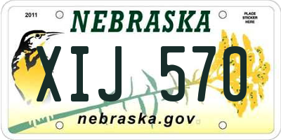 NE license plate XIJ570