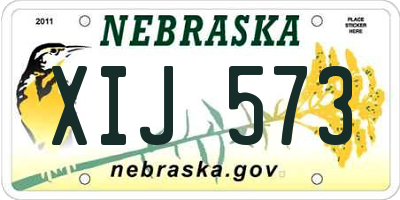 NE license plate XIJ573
