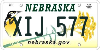 NE license plate XIJ577