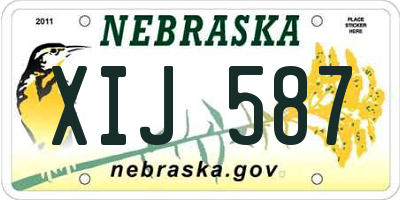 NE license plate XIJ587