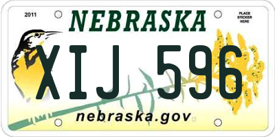 NE license plate XIJ596