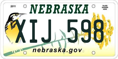 NE license plate XIJ598