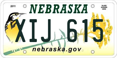 NE license plate XIJ615