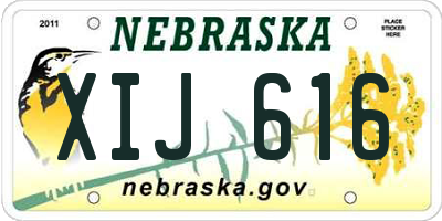 NE license plate XIJ616