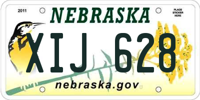 NE license plate XIJ628