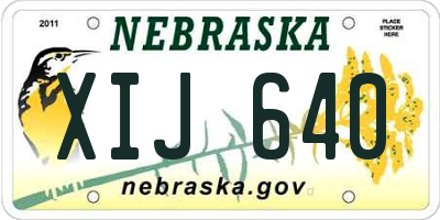 NE license plate XIJ640